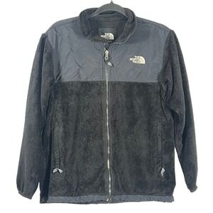 The‎ North Face Kids Black Soft Cozy Teddy Zip Up with Nylon Panel Jacket XL